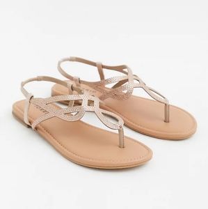 Rhinestone T-Strap Sandal